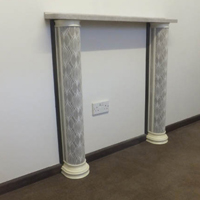 Fireplace with 'Velvet' faced side columns and 'Granite' side panels 